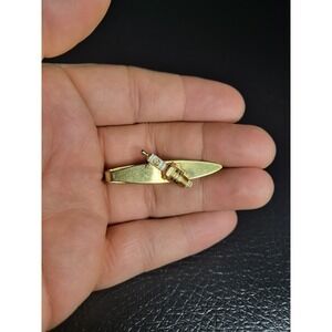 Vintage Quality Spark Plug Mechanics Speidel Gold Tone Metal Tie‎ Clip